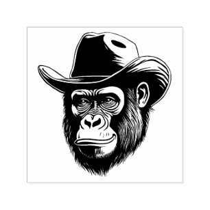 Gorilla Cowboy Self-inking Stamp