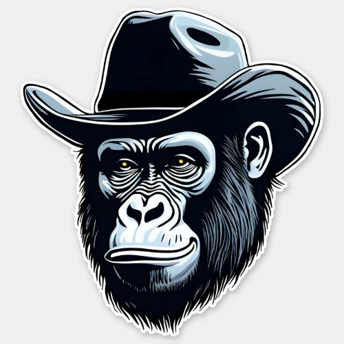 Gorilla Cowboy Sticker