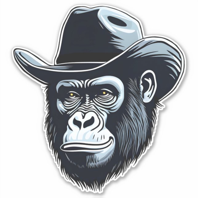 Gorilla Cowboy Sticker (Front)