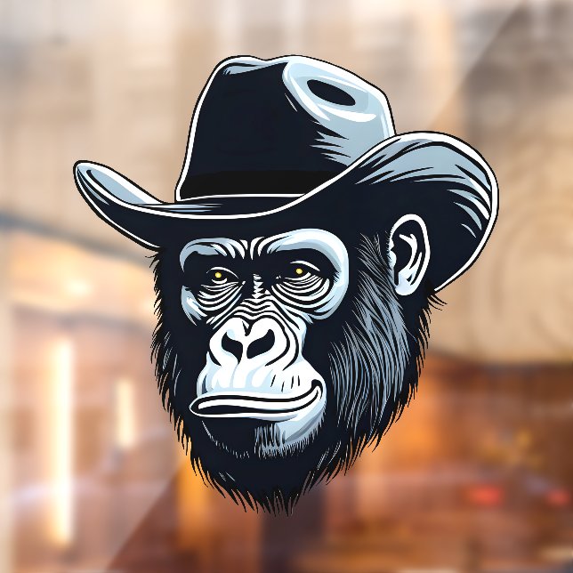 Gorilla Cowboy Window Cling (Sheet 2)