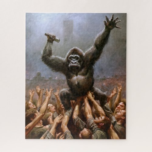 Gorilla Crowsurfing Jigsaw Puzzle