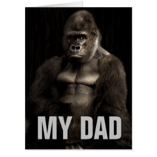 GORILLA DAD BIRTHDAY HUGE FUNNY GREETING CARDS