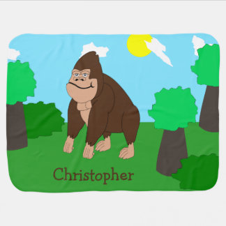 Gorilla Design Just Add Name Baby Blanket