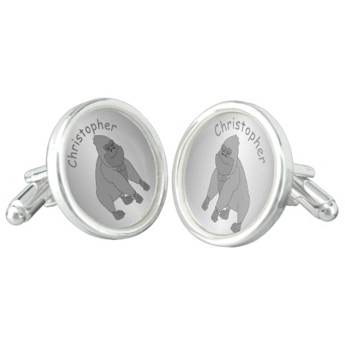 Gorilla Design Personalised Cufflinks