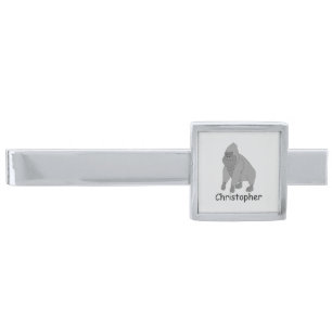 Gorilla Design Personalised Silver Finish Tie Bar