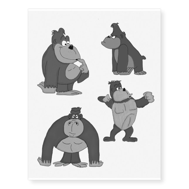 Gorilla design temporary tattoos (Front)