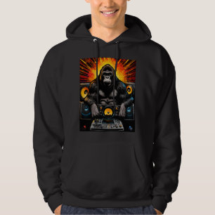 Gorilla DJ Boombox Explosive Art Hoodie