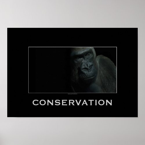 Gorilla Endangered Wildlife Primate Wild Animal Poster