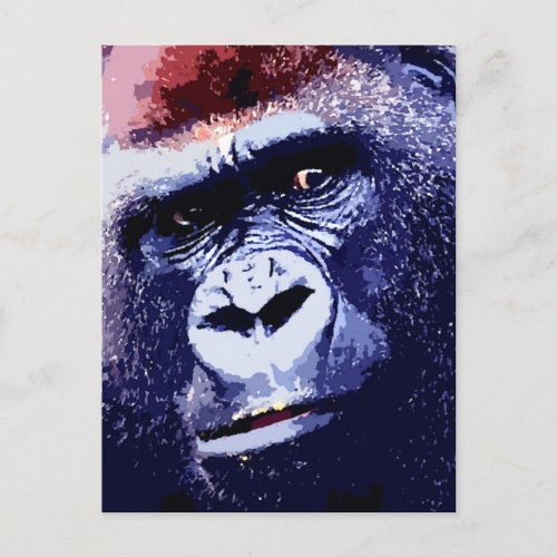 Gorilla Face Postcard