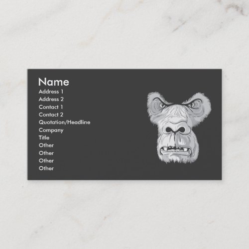 gorilla face vector business card