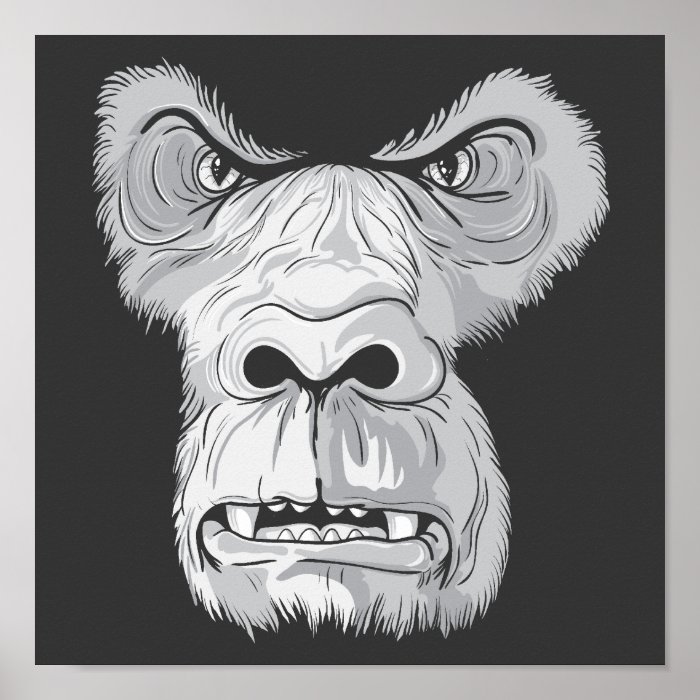 gorilla face vector posters