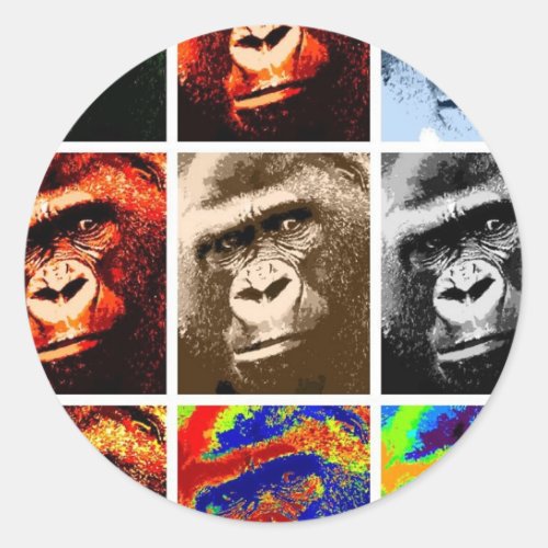 Gorilla Faces Classic Round Sticker