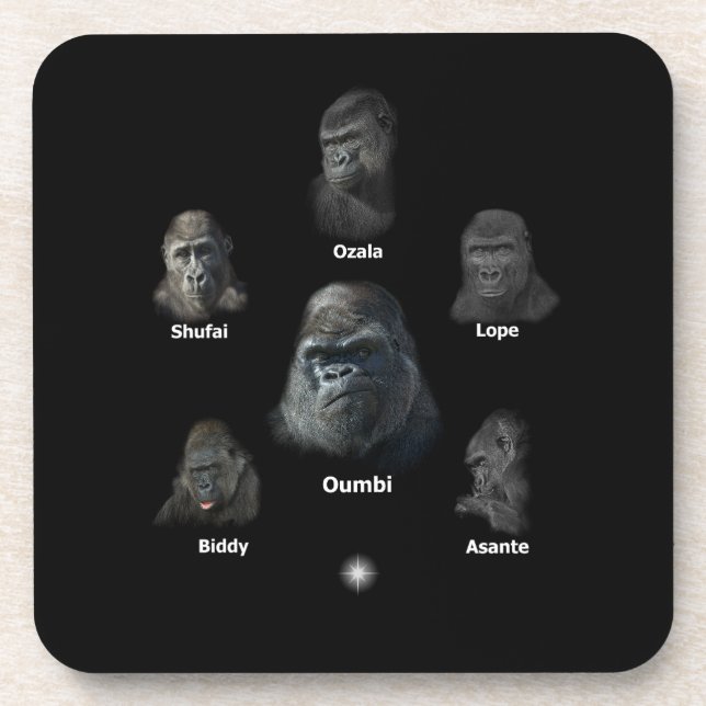 Gorilla Family Beverage Coaster (Front)