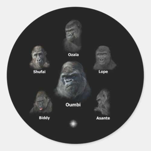 Gorilla Family Classic Round Sticker