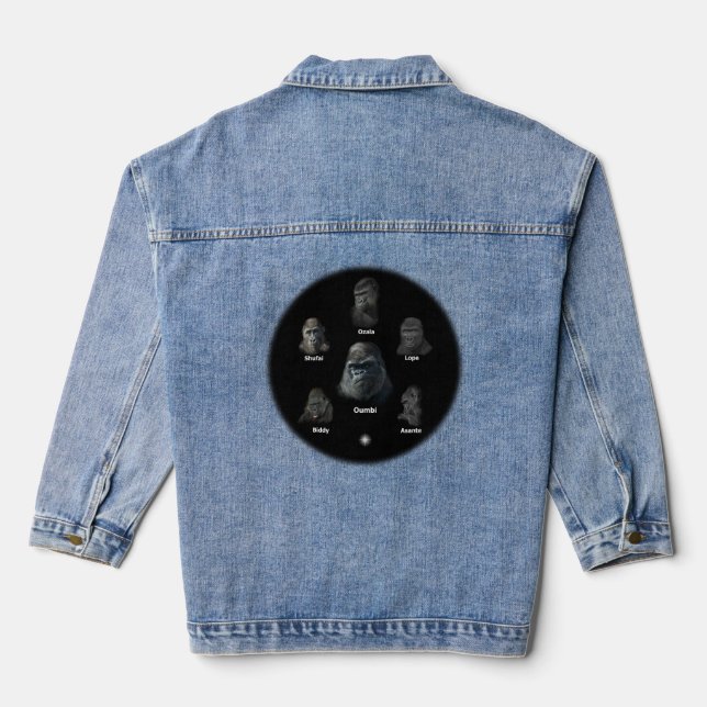 Gorilla Family Denim Jacket (Back)