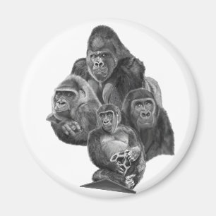 Gorilla Family Magnet (Gorilla family magnet) Gori