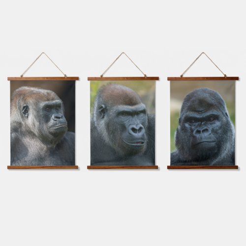 Gorilla Family _ Ozala Lope And Oumbi Hanging Tapestry