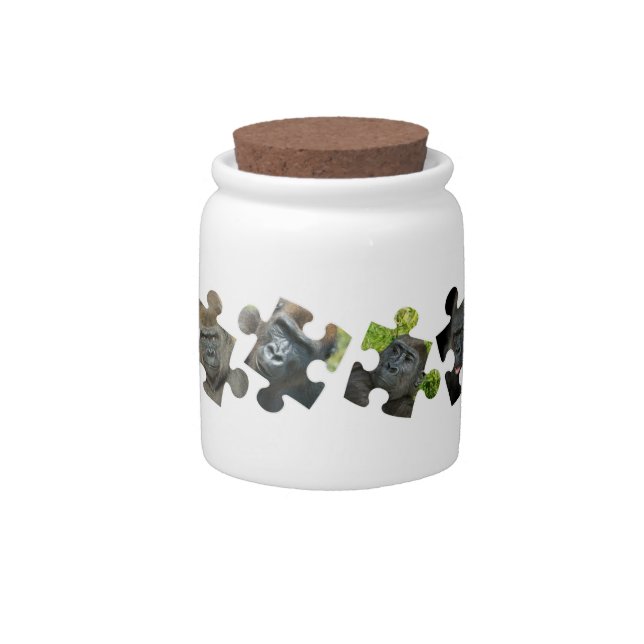 Gorilla Family - Pieces Of A Puzzle Candy Jar (Front)