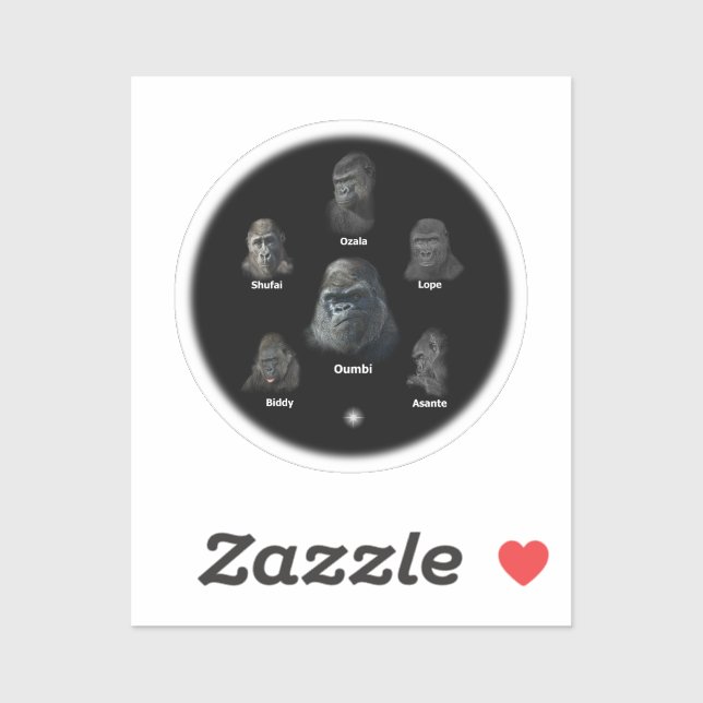 Gorilla Family Sticker (Sheet)