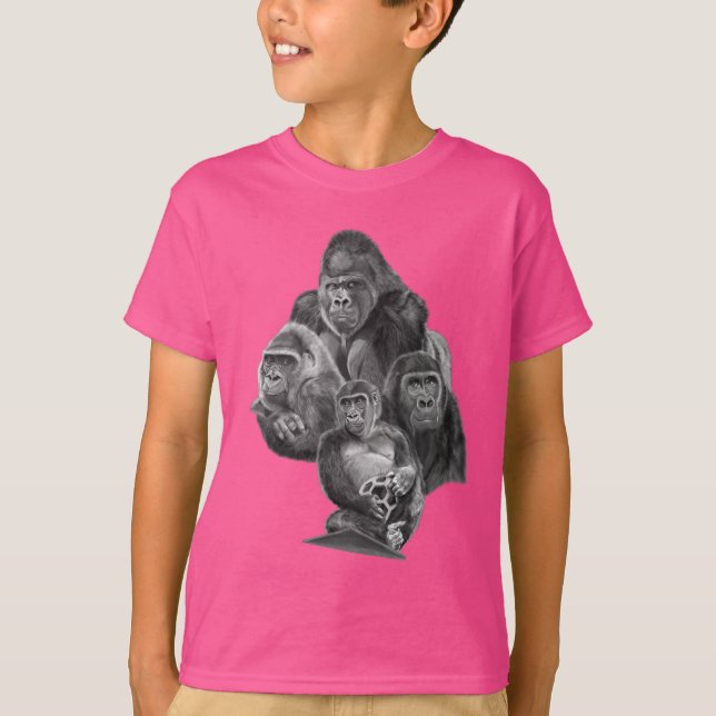 Gorilla Family T-shirt (ゴリラ家族のT-シャツ）Gorilla Life (Front)
