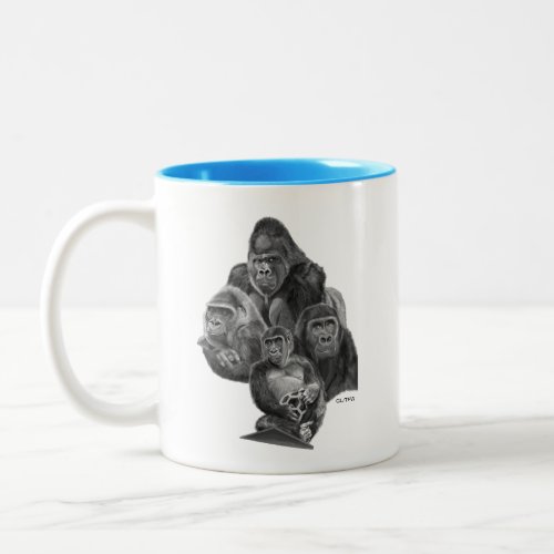 Gorilla Family Two_Tone Coffee Mug