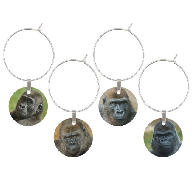 Gorilla Family Wine Charm (Staggered)