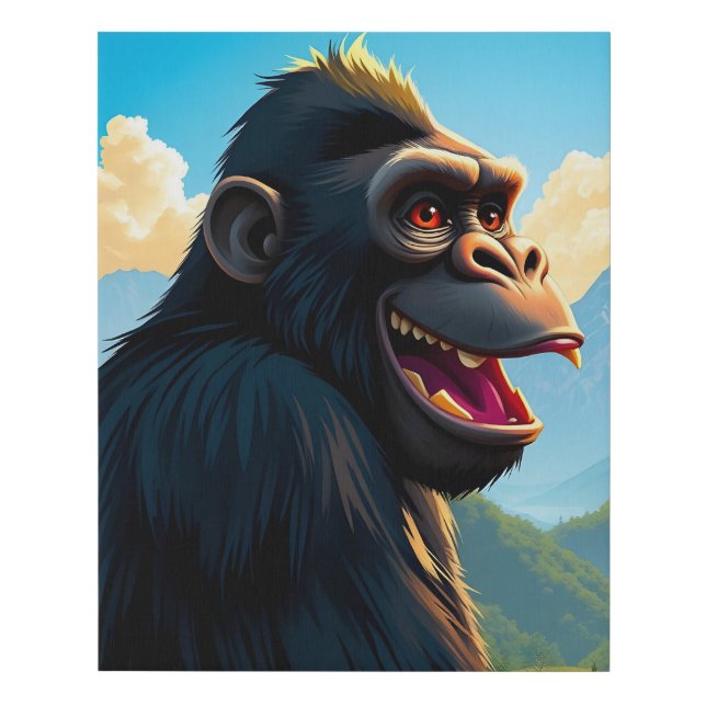 Gorilla Faux Canvas Print (Front)