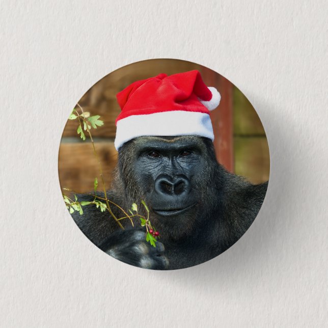 Gorilla Festive Cheer Unleashed Button (Front)