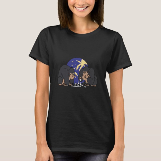 Gorilla figure king game queen horse pieces knight T-Shirt (Front)