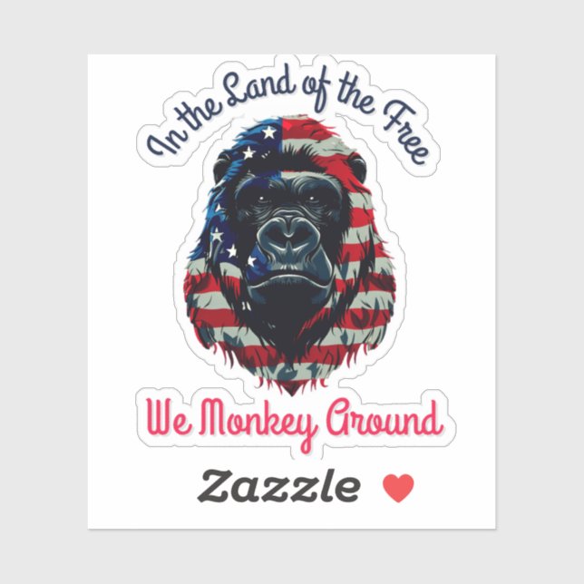 Gorilla Flag America Sticker (Sheet)