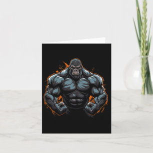 Gorilla Flexing Card