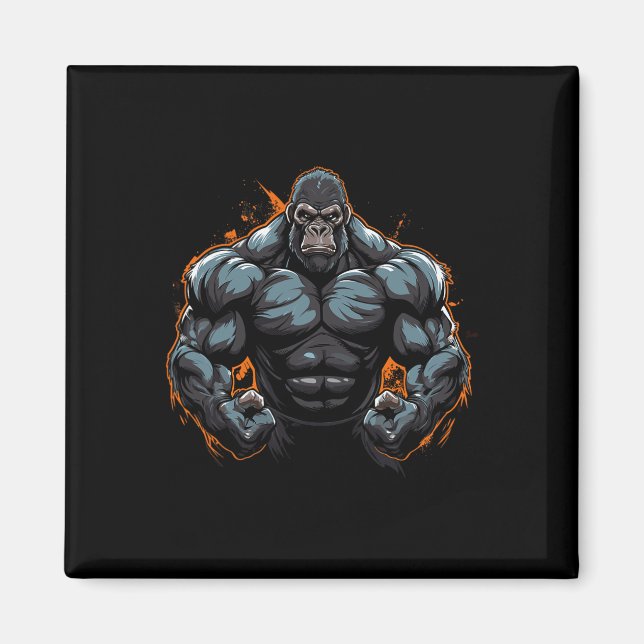 Gorilla Flexing  Magnet (Front)