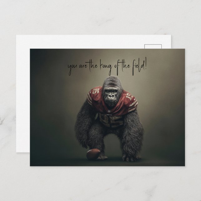 Gorilla Football Player Postcard (Front/Back)