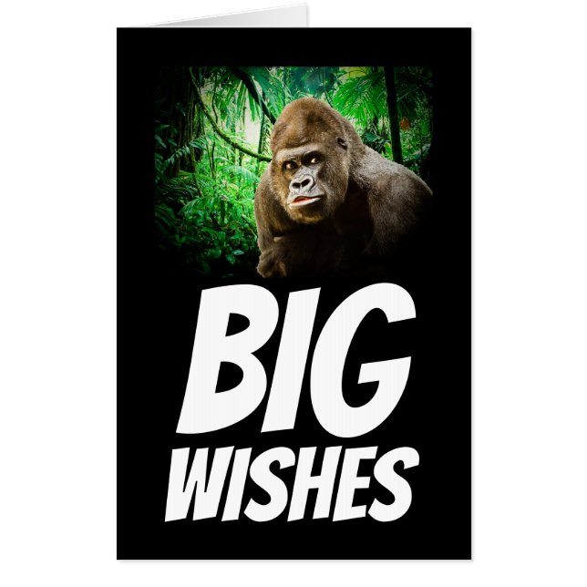 GORILLA FUNNY HUGE BIRTHDAY GREETING CARD CARDS (Front)