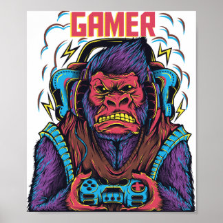 Gorilla Gamer Poster