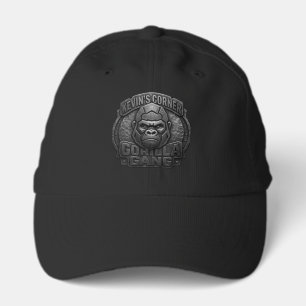 Gorilla Gang Geometric Logo in Black Metal Look Performance Cap