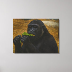 Gorilla Grace – Realistic Wildlife Portrait Canvas Print