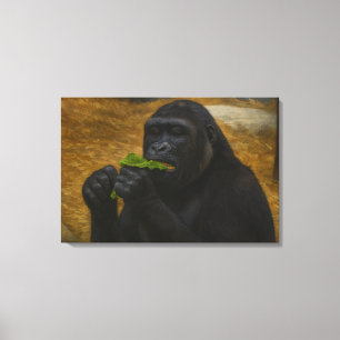 Gorilla Grace – Realistic Wildlife Portrait Canvas Print