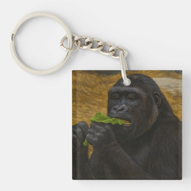 Gorilla Grace – Realistic Wildlife Portrait Keychain (Front)