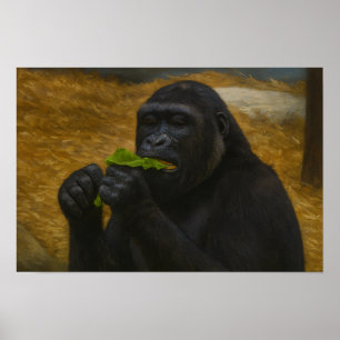 Gorilla Grace – Realistic Wildlife Portrait Poster