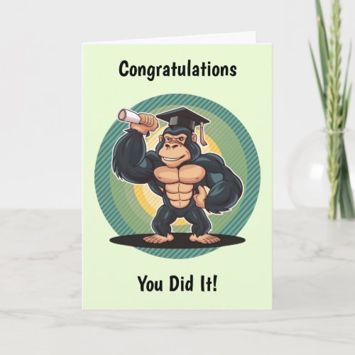 Gorilla Graduation Personalized Card