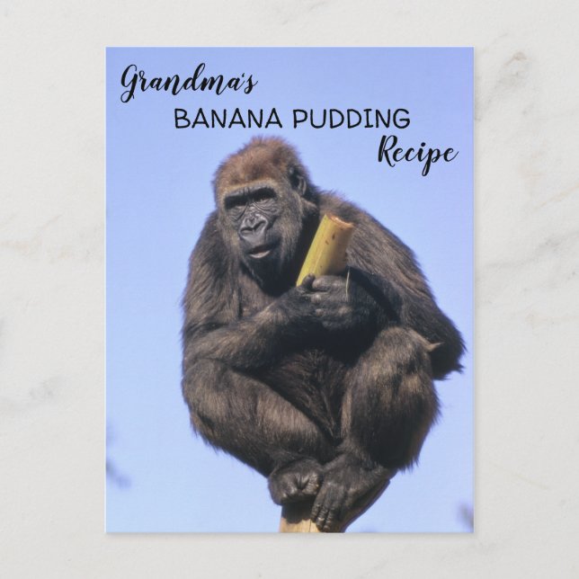 Gorilla Grandma's Banana Pudding Recipe Kids Cook Postcard (Front)