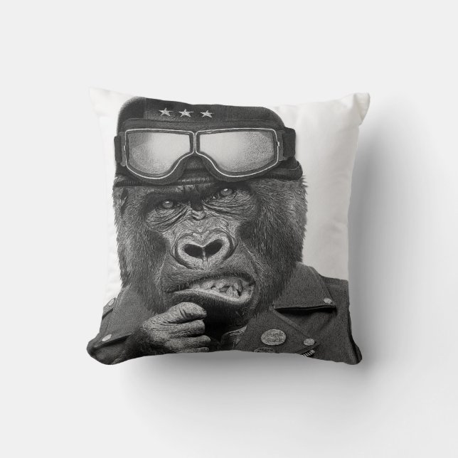 Gorilla Guy Throw Pillow (Front)