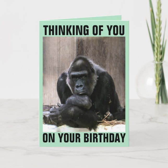 GORILLA HAPPY BIRTHDAY GREETING CARDS (Front)