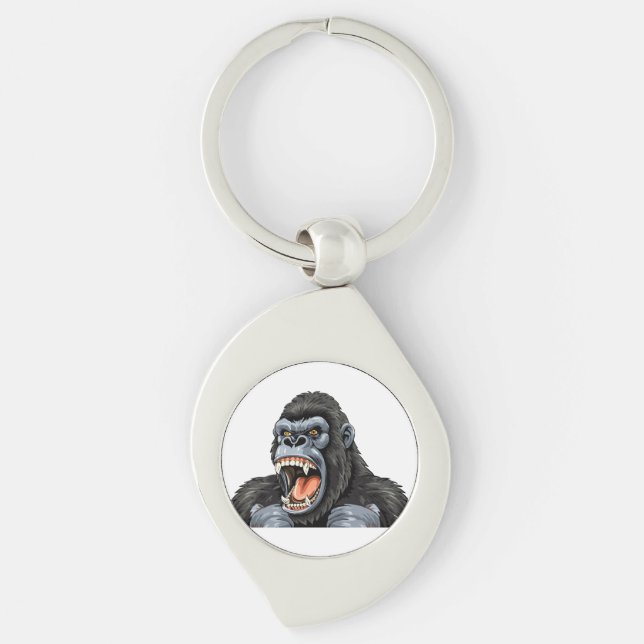 Gorilla head keychain (Front)