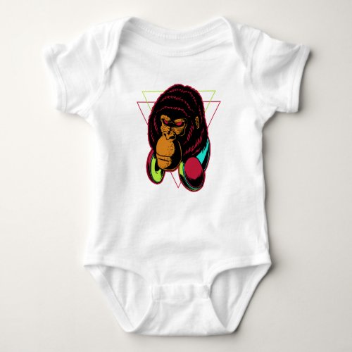 Gorilla headphone baby bodysuit