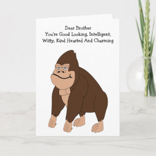 Gorilla Humorous Brother Birthday Card