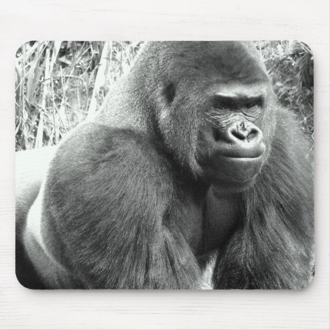 Gorilla in Black and White Mouse Pad (Front)