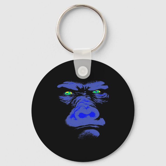 Gorilla in Blue Keychain (Front)