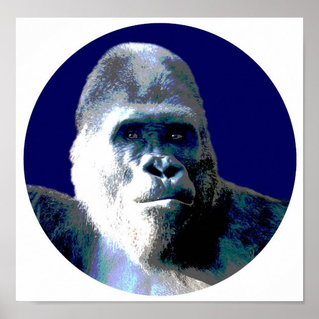 Gorilla in Blue Poster (Front)